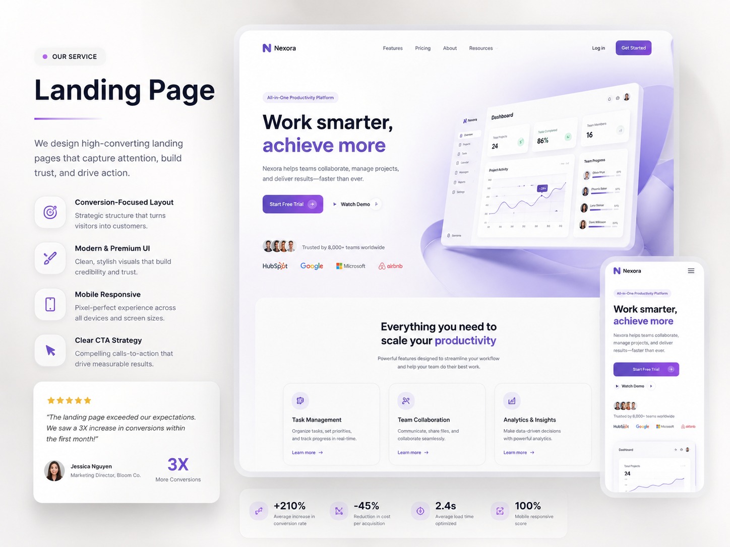 Landing page design preview